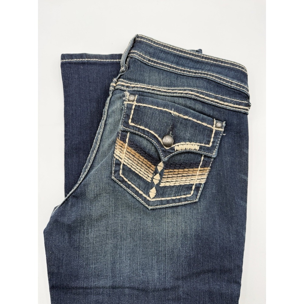 Ariat Jeans Womens 29R x 32 Turquoise Bootcut Mid Rise Stretch Denim Western